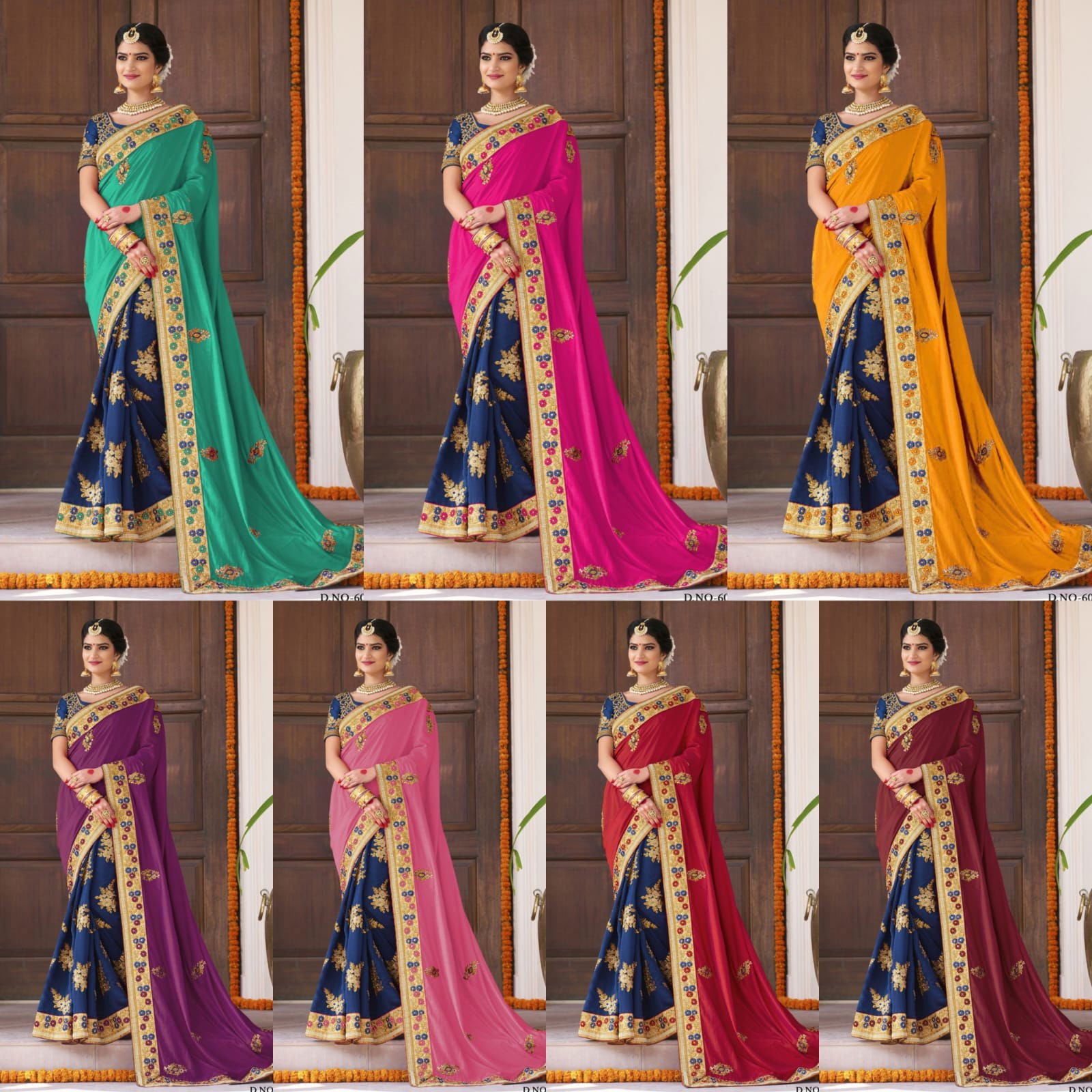 404 SBP Embroidery Double Colour Sarees Silk Catalog